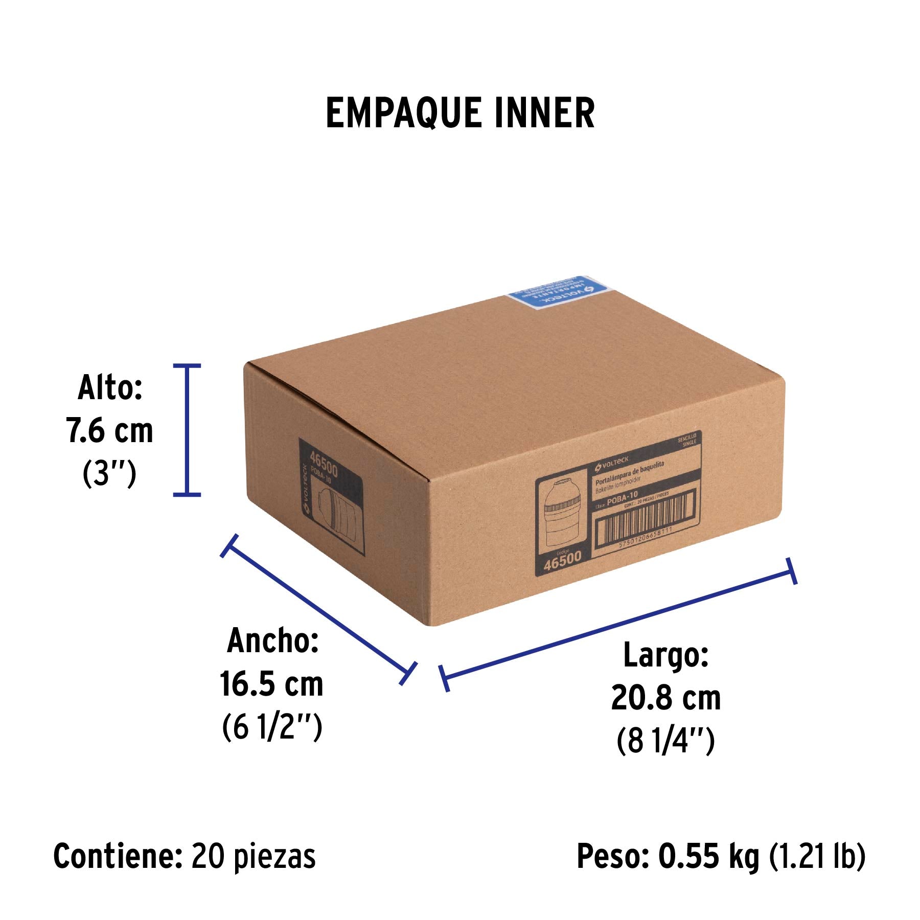 Portalámpara de baquelita, sencillo, Volteck | POBA-10 | 46500