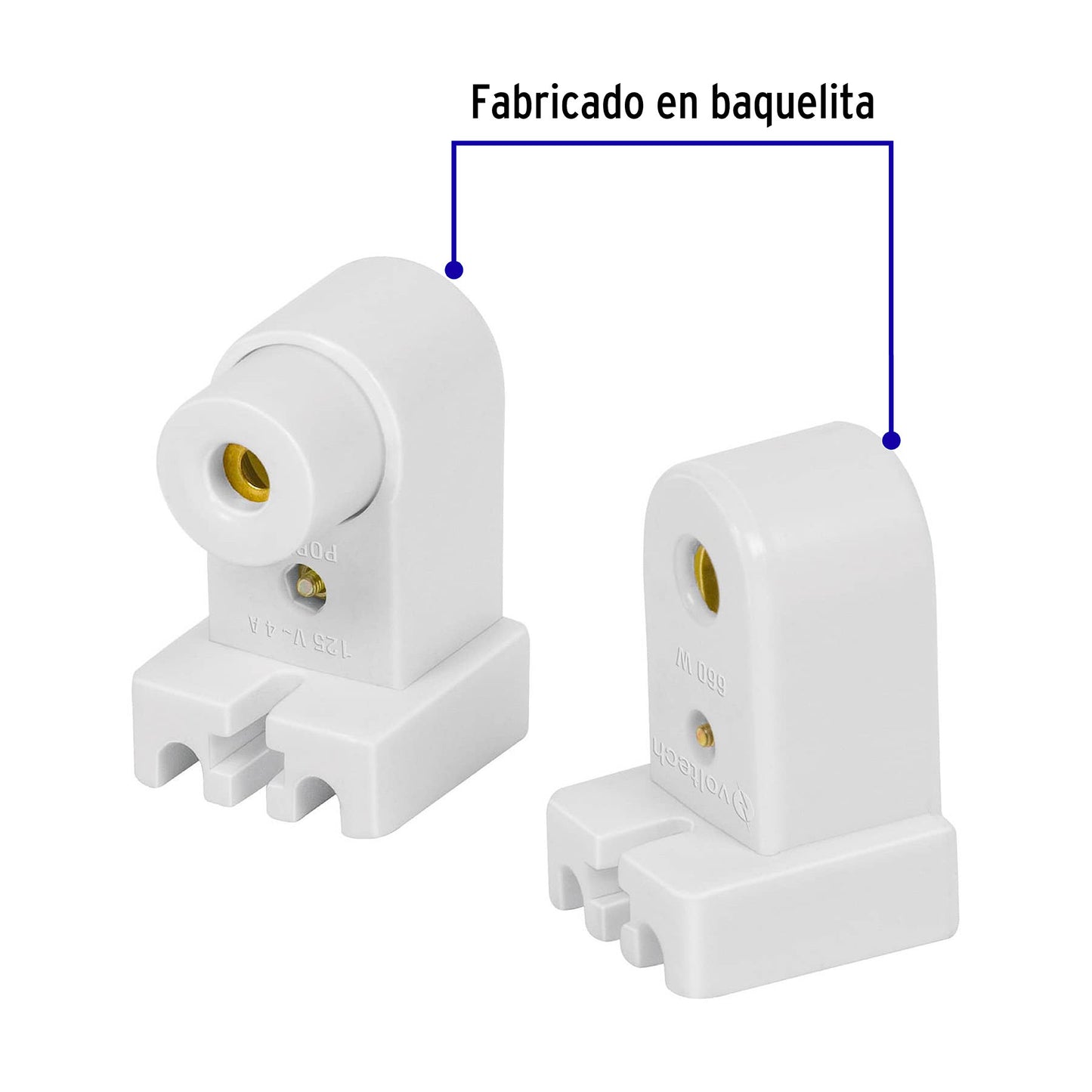 Bolsa 2 pz portalámparas p/tubo LED y fluorescente, base FA8 | POPL-14 | 46506