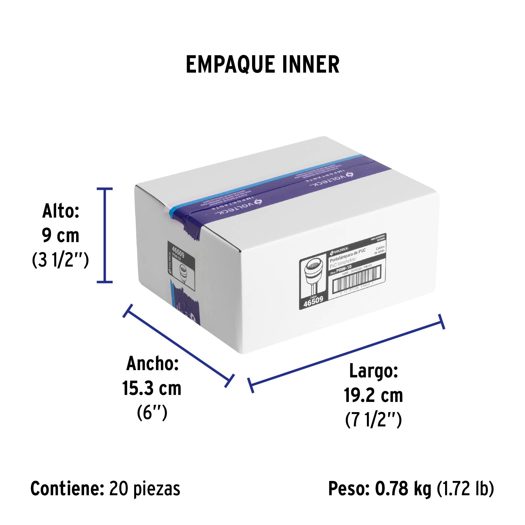 Portalámpara de PVC para intemperie, Volteck | POIN-10 | 46509
