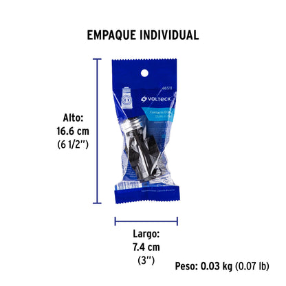 Portalámpara de baquelita, doble contacto, Volteck | POBA-12 | 46511