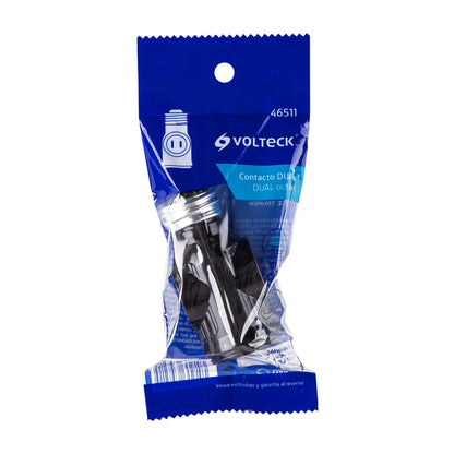 Portalámpara de baquelita, doble contacto, Volteck | POBA-12 | 46511