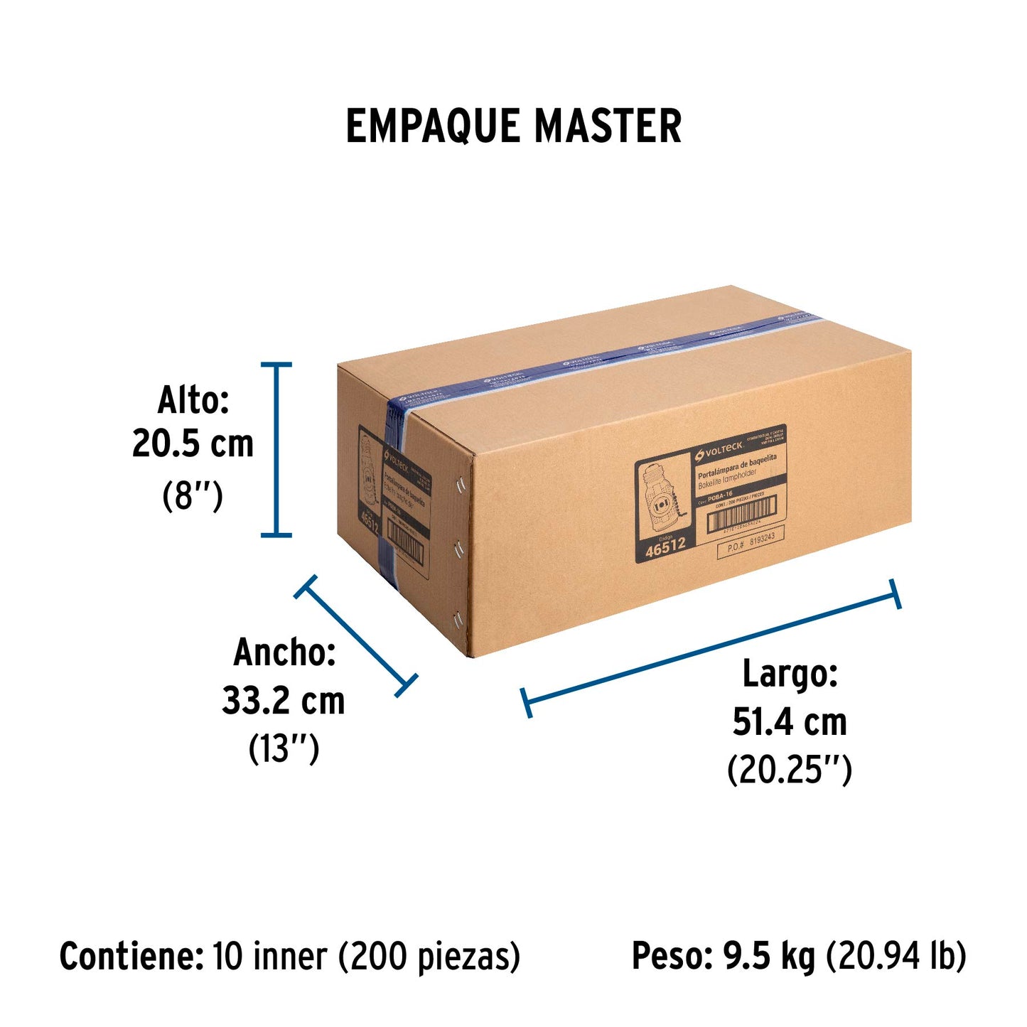 Portalámpara de baquelita, cadena y doble contacto, Volteck | POBA-16 | 46512