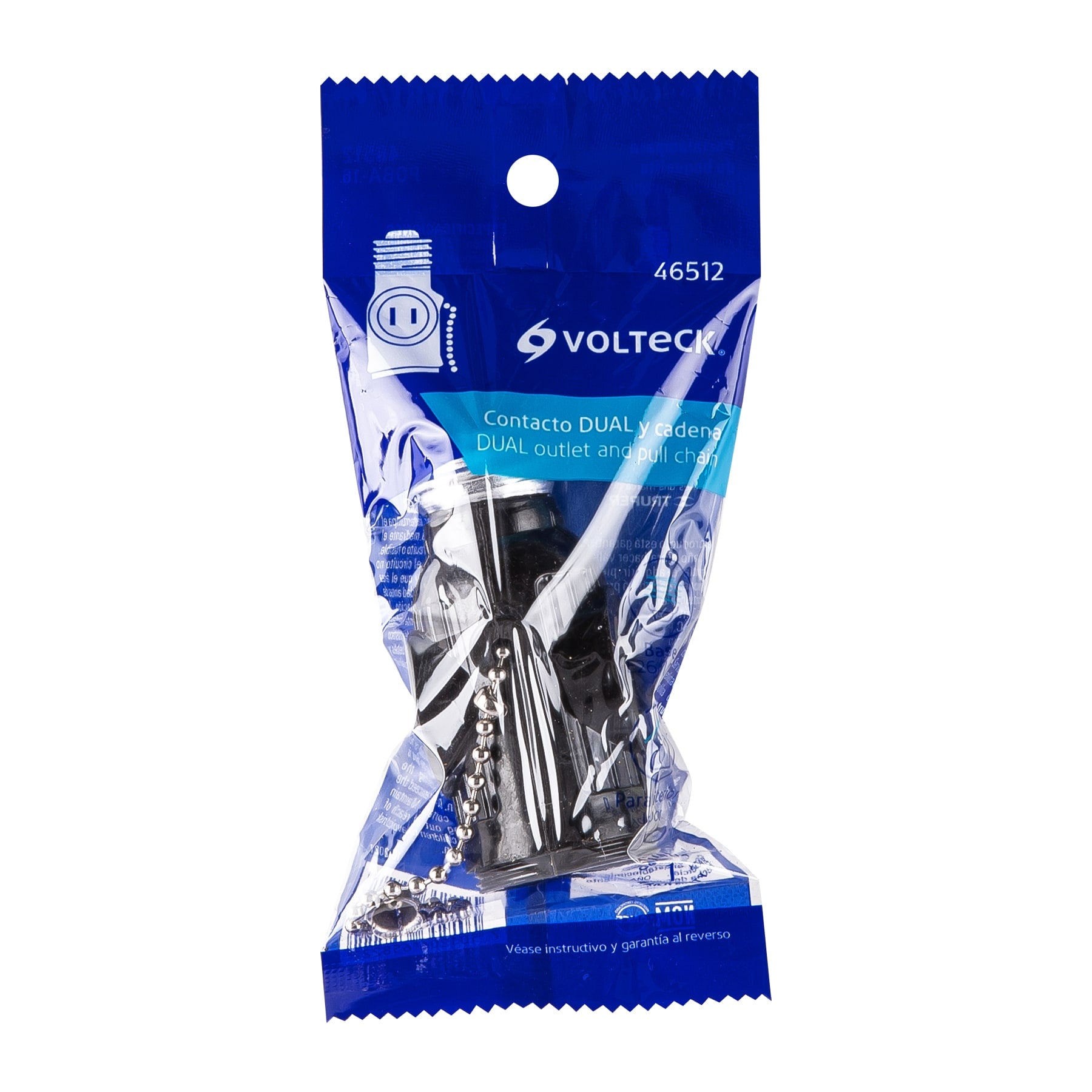 Portalámpara de baquelita, cadena y doble contacto, Volteck | POBA-16 | 46512