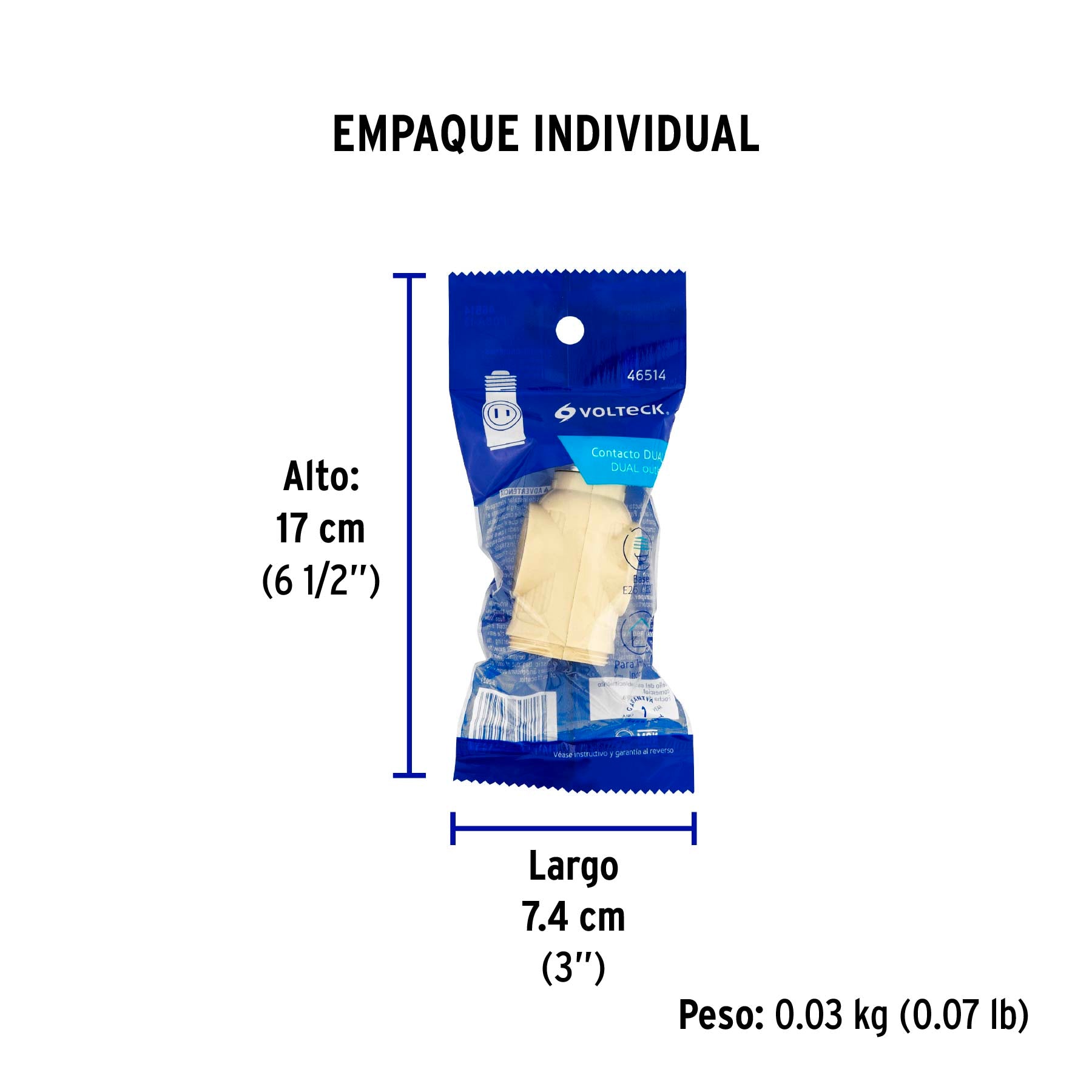 Portalámpara de baquelita, con doble contacto, Volteck | POBA-13 | 46514