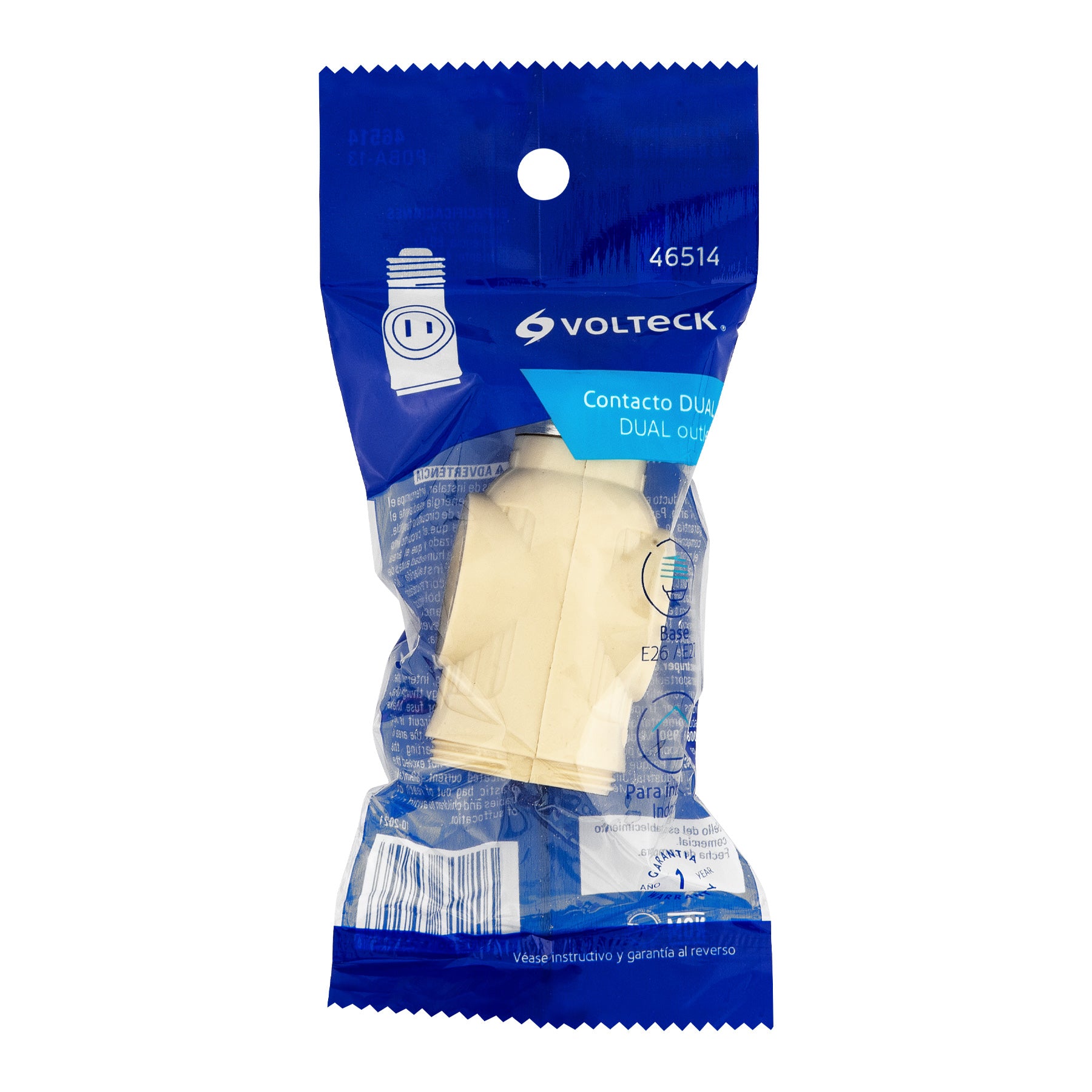 Portalámpara de baquelita, con doble contacto, Volteck | POBA-13 | 46514