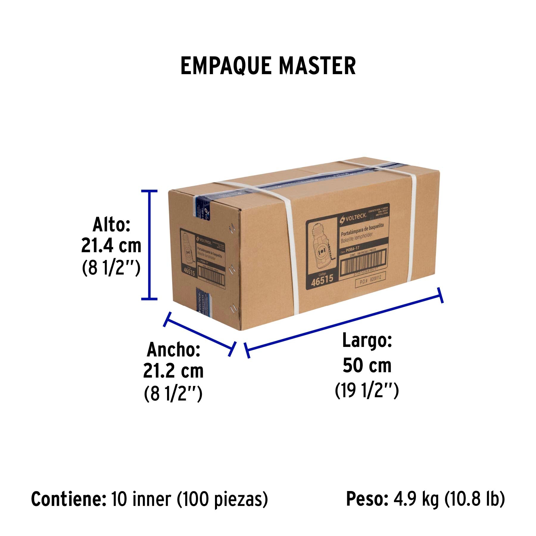 Portalámpara de baquelita, con interruptor de cadena,Volteck | POBA-17 | 46515