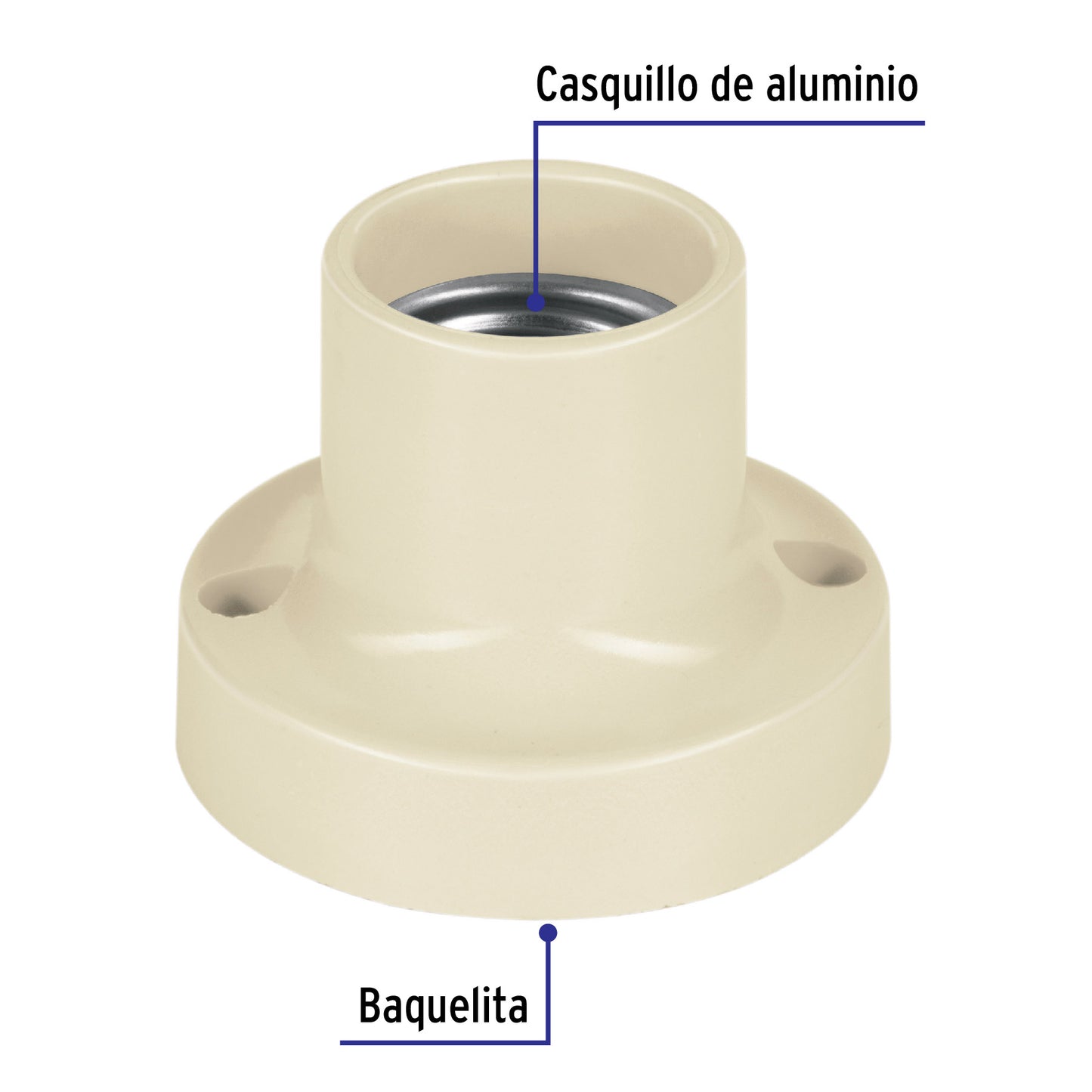 Portalámpara de baquelita, 2-1/4', Volteck | POPL-13 | 46518