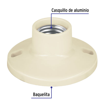 Portalámpara de baquelita, 3-1/2', Volteck | POPL-10 | 46519