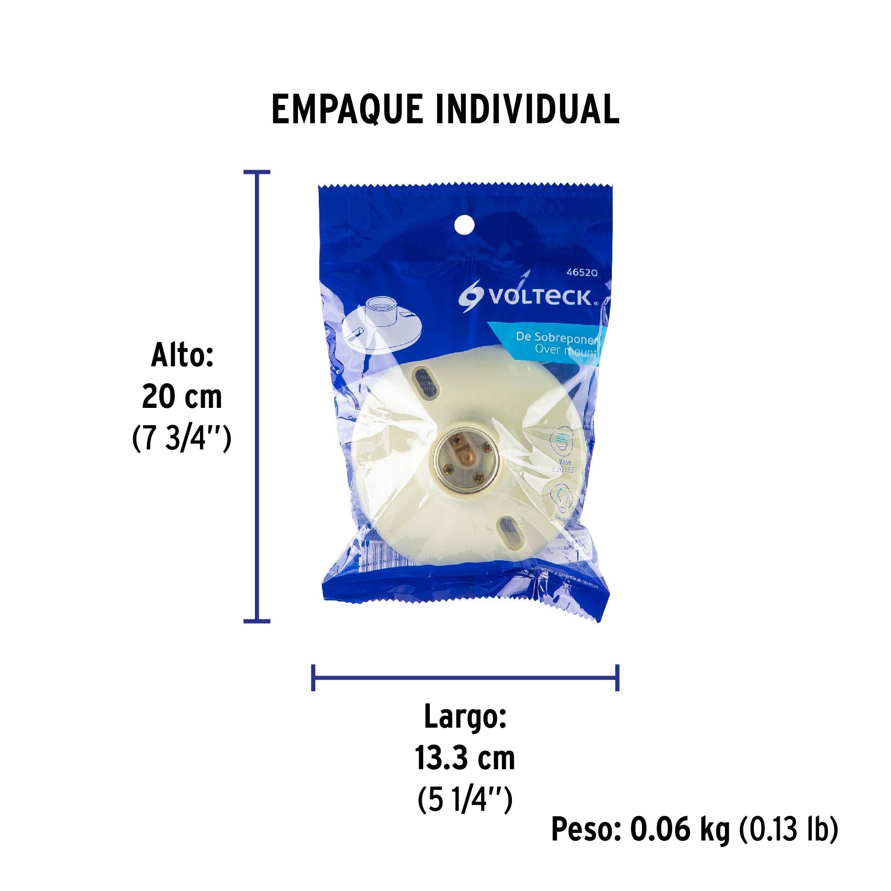 Portalámpara 4' de baquelita, Volteck | POPL-11 | 46520