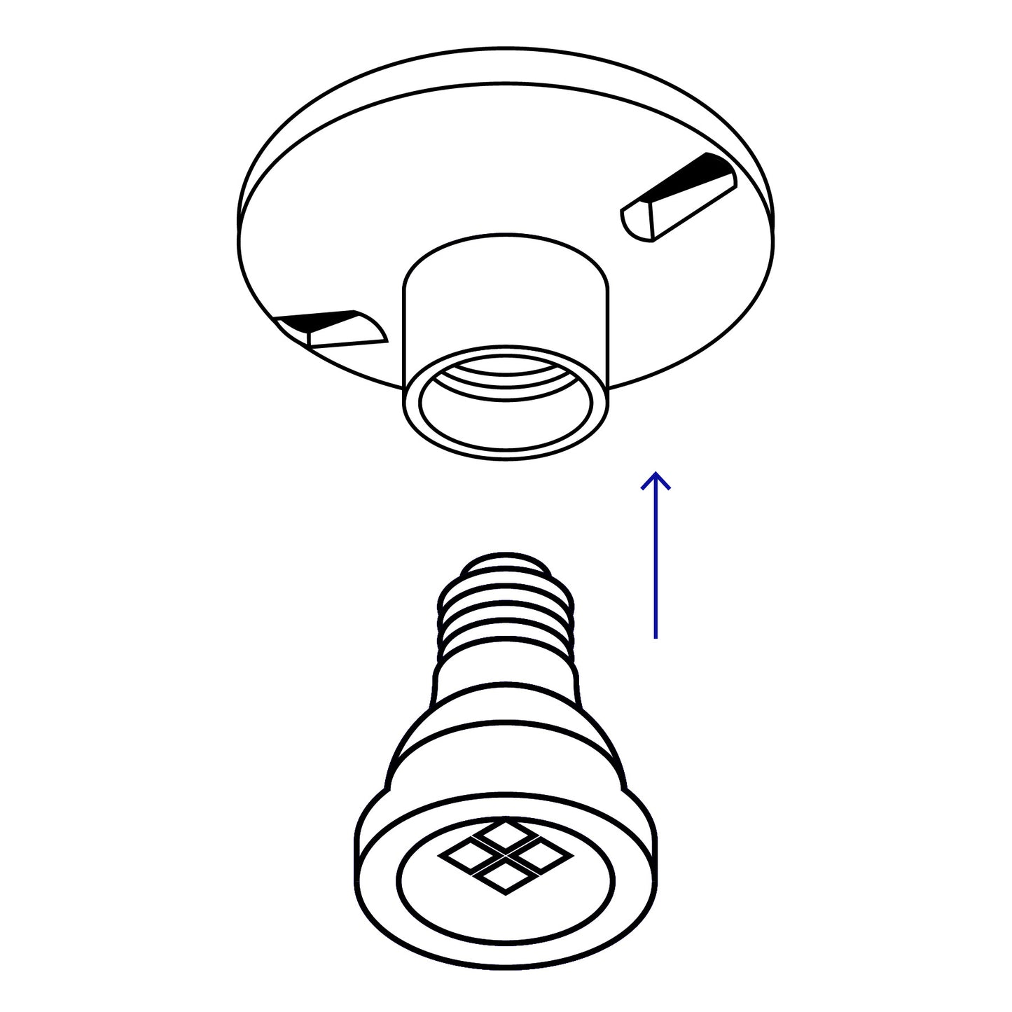 Portalámpara de porcelana, tipo anuncio, Volteck | POPO-13 | 46521