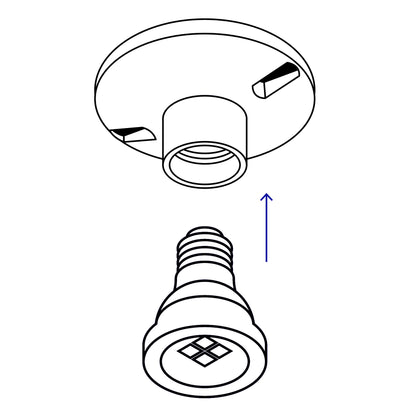 Portalámpara de porcelana, cuadrado, Volteck | POPO-11 | 46522