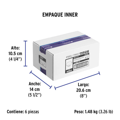 Portalámpara de porcelana, 3-1/2', redonda, Volteck | POPO-15 | 46523