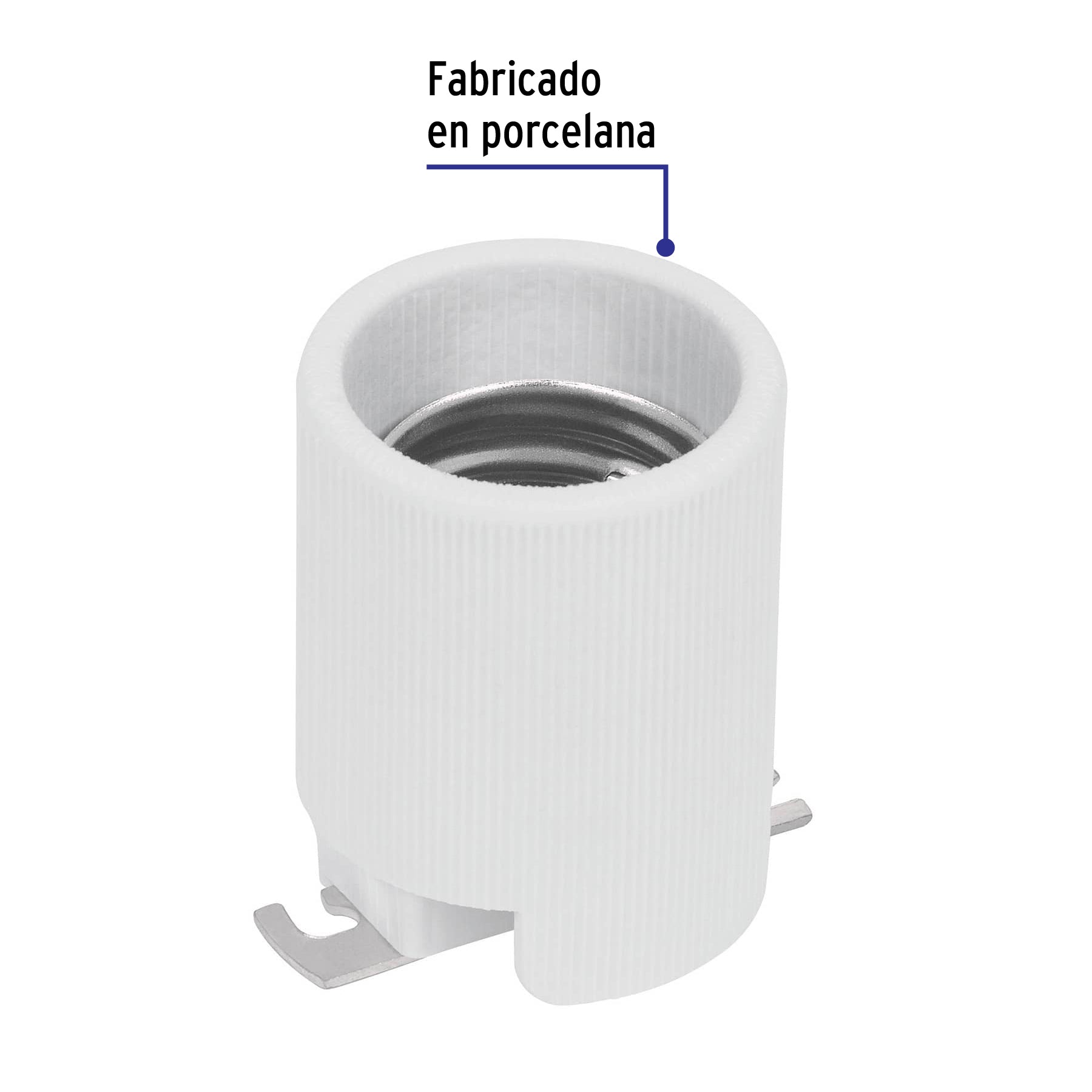 Portalámpara de porcelana, base tipo Mogul (E39), Volteck | POPO-19 | 46527