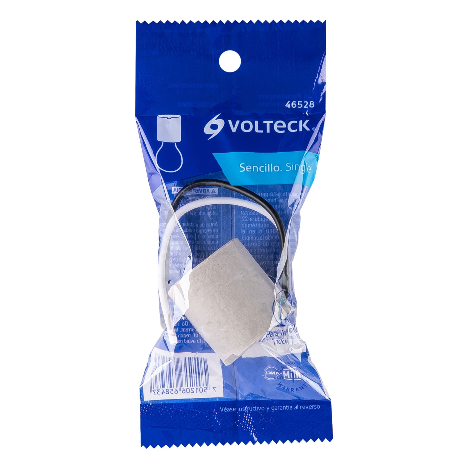 Portalámpara de porcelana, sencillo, Volteck | POPO-14 | 46528