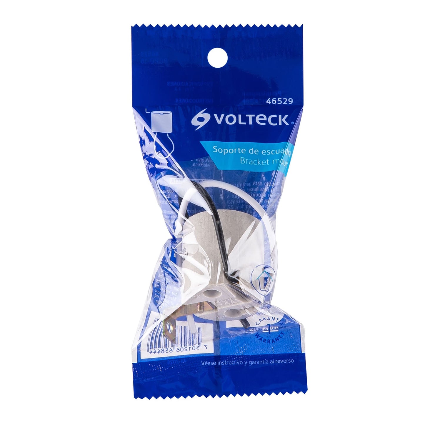 Portalámpara de porcelana, soporte tipo escuadra, Volteck | POPO-16 | 46529