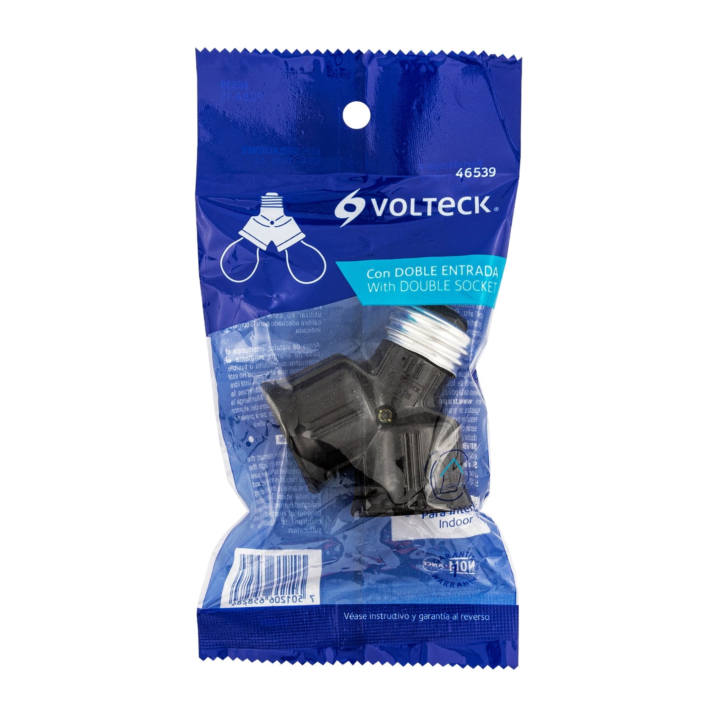 Portalámpara de baquelita, doble entrada, Volteck | POBA-15 | 46539