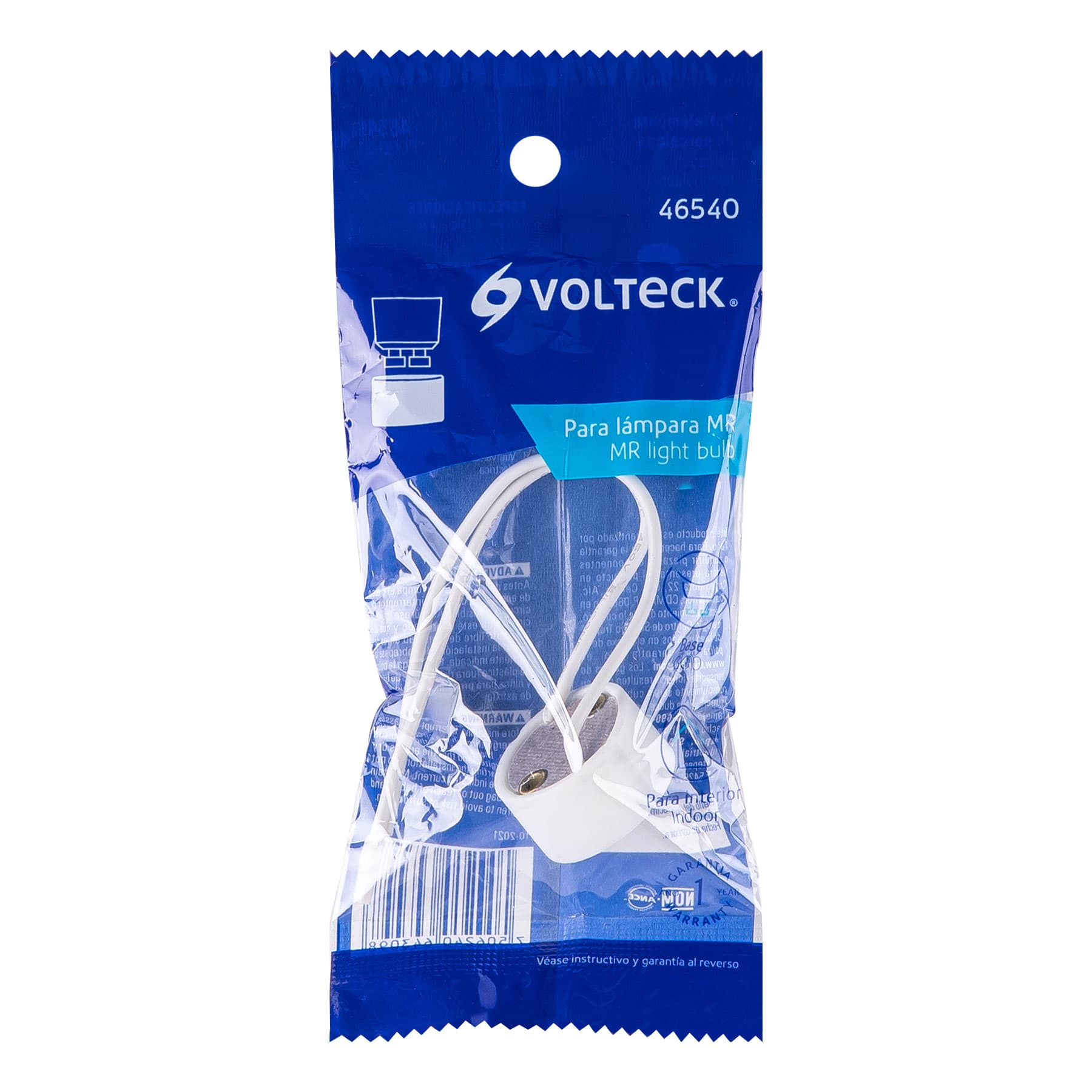 Portalámpara de porcelana para base GU10, Volteck | POPO-21 | 46540