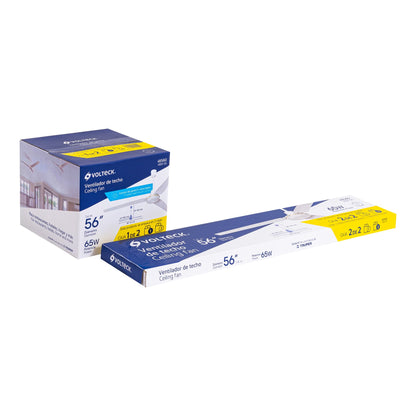 Ventilador de techo para interior, 56', blanco, VOLTECK | VENT-56 | 46560