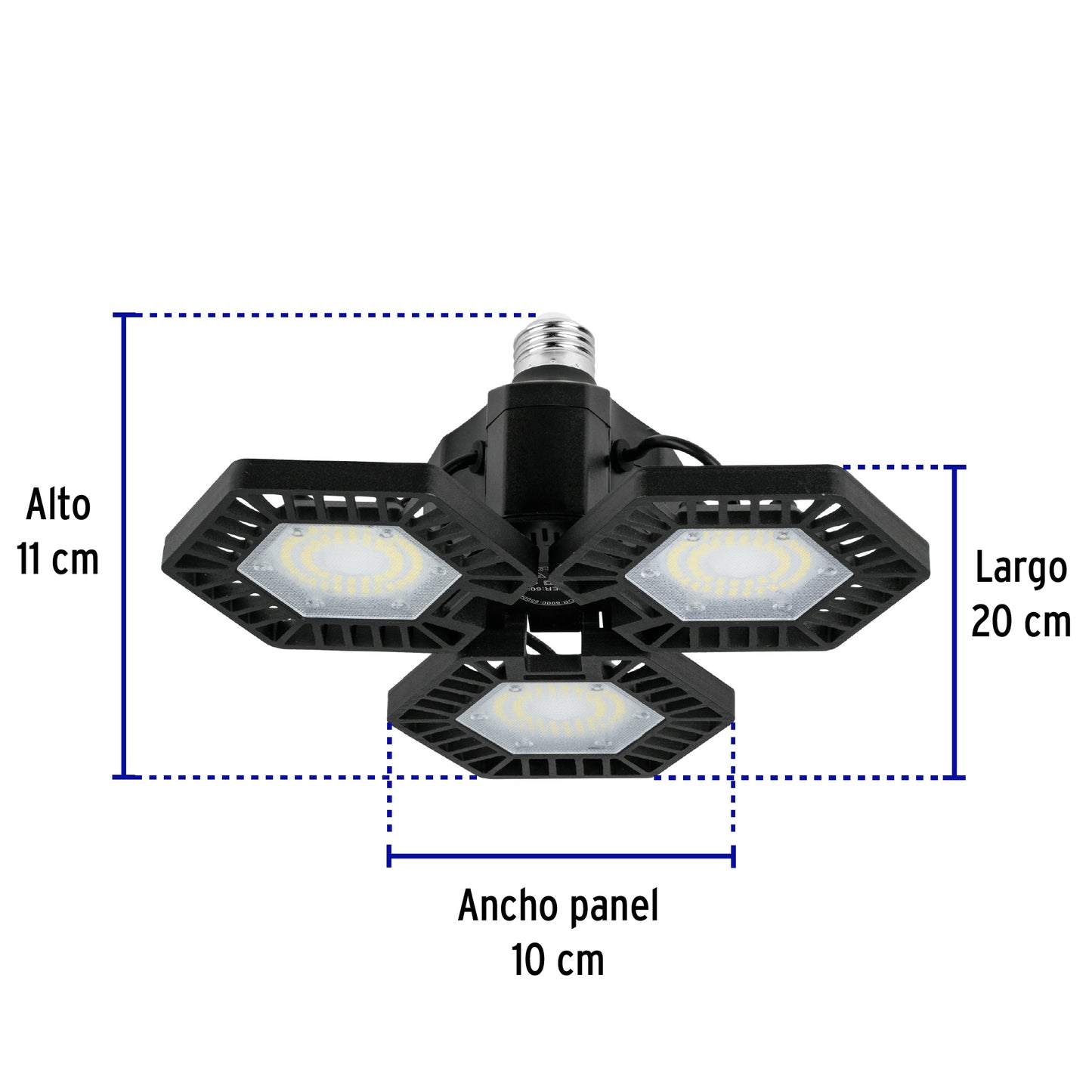 Luminario de LED 50 W, aluminio con 3 paneles abatibles | ABA-700L | 46587