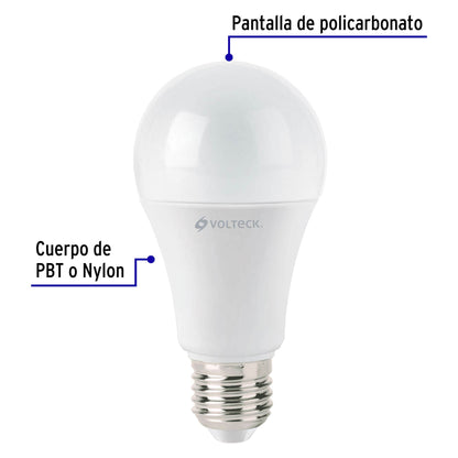 Lámpara LED A19 14 W (equiv. 100 W) luz cálida, caja Volteck | LED-100C | 46593