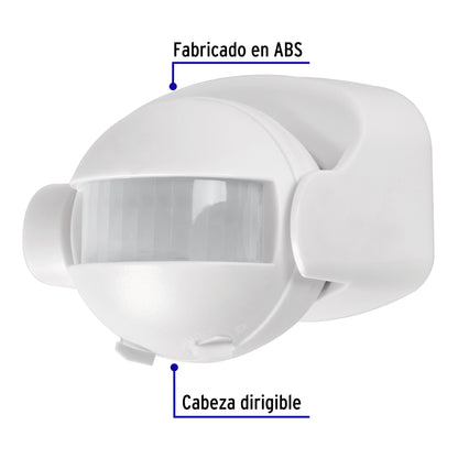 Sensor de movimiento de 180° para pared y techo, Volteck | SEMO-180 | 46594