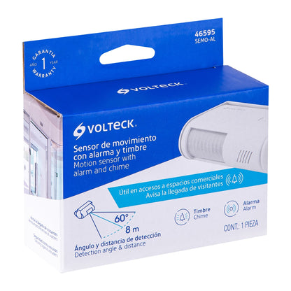 Sensor de movimiento con alarma y timbre, Volteck | SEMO-AL | 46595