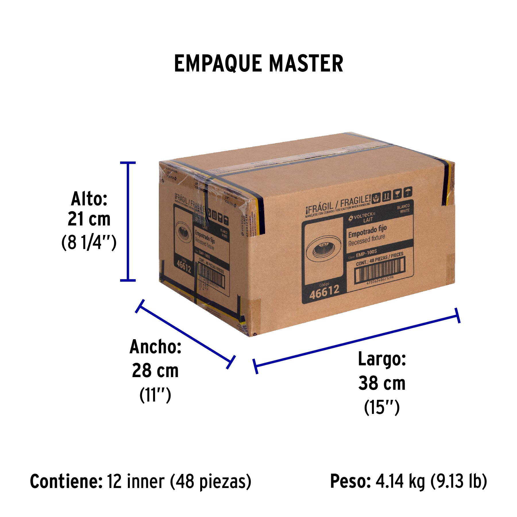 Luminario redondo blanco spot fijo, lámpara no incluida | EMP-100S | 46612
