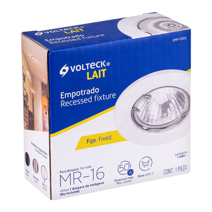 Luminario redondo blanco spot fijo, lámpara no incluida | EMP-100S | 46612