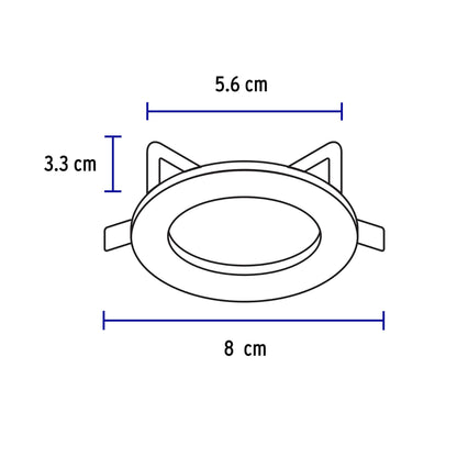 Luminario redondo blanco spot fijo, lámpara no incluida | EMP-100S | 46612