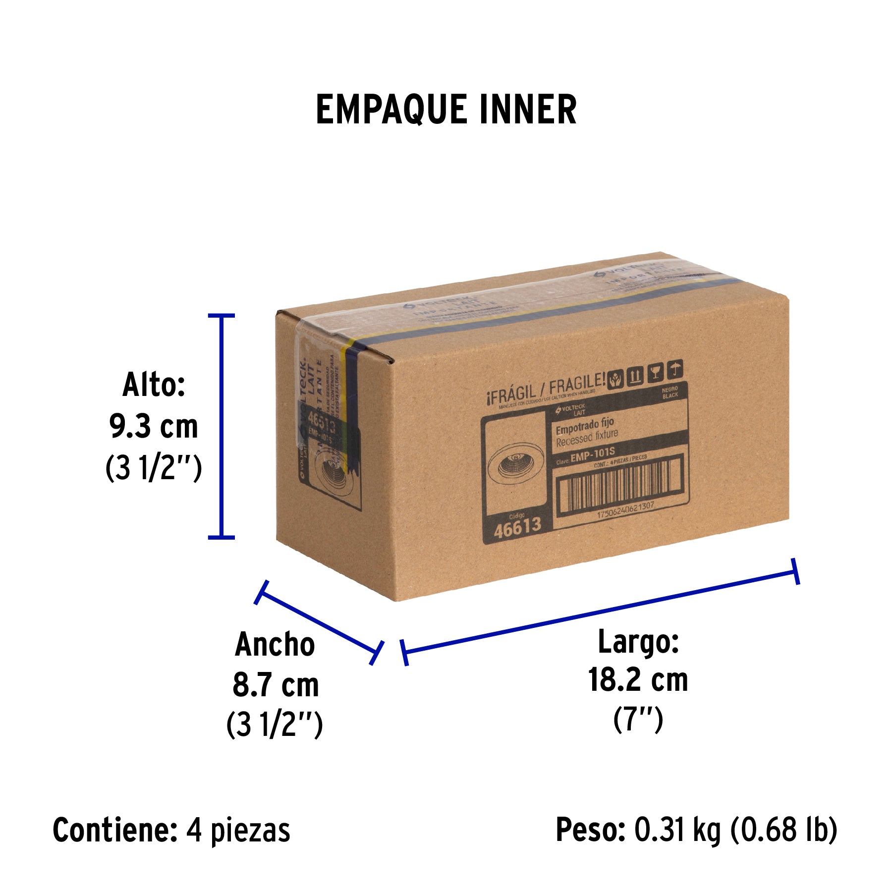 Luminario redondo negro spot fijo, lámpara no incluida | EMP-101S | 46613