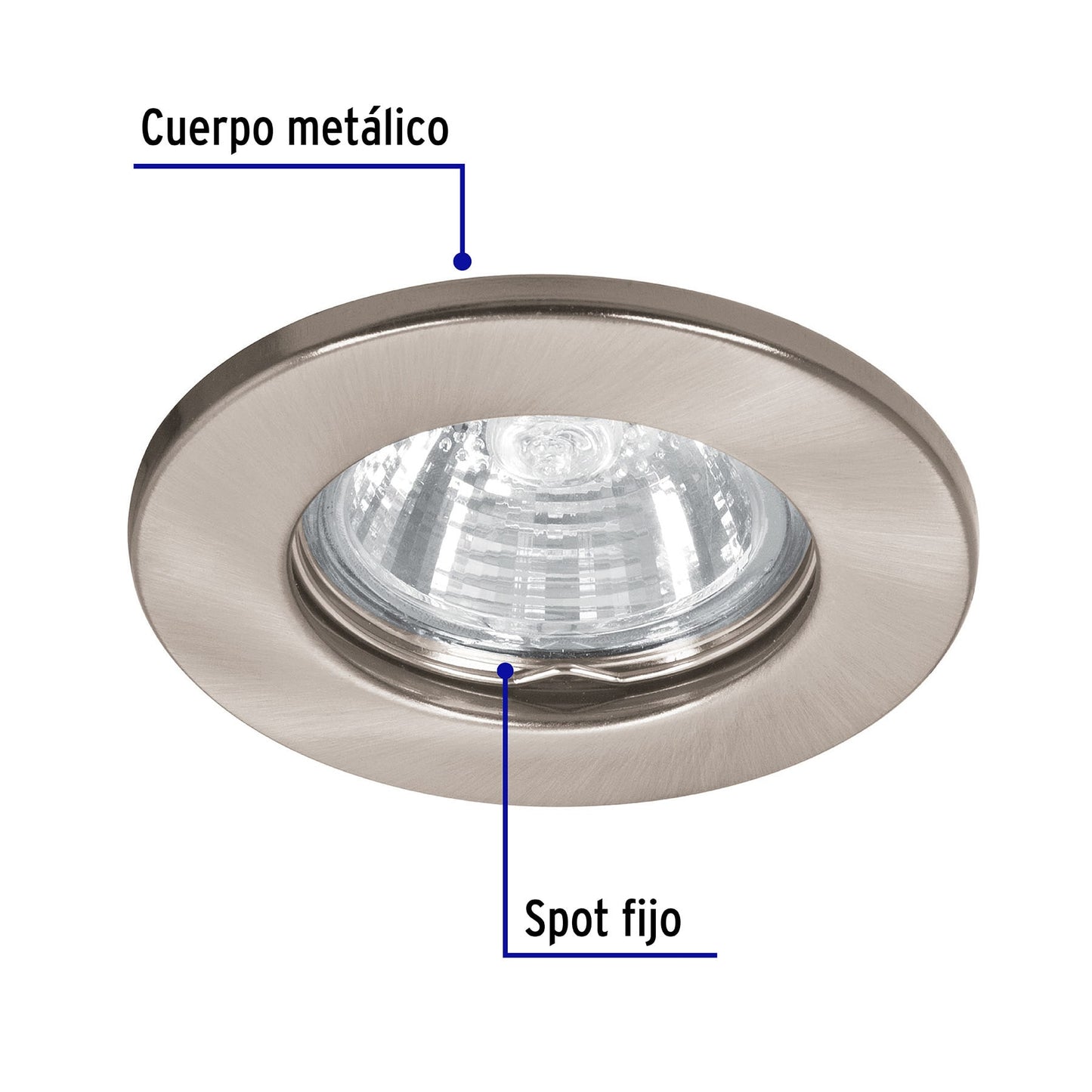 Luminario redondo satín spot fijo, lámpara no incluida | EMP-102S | 46614