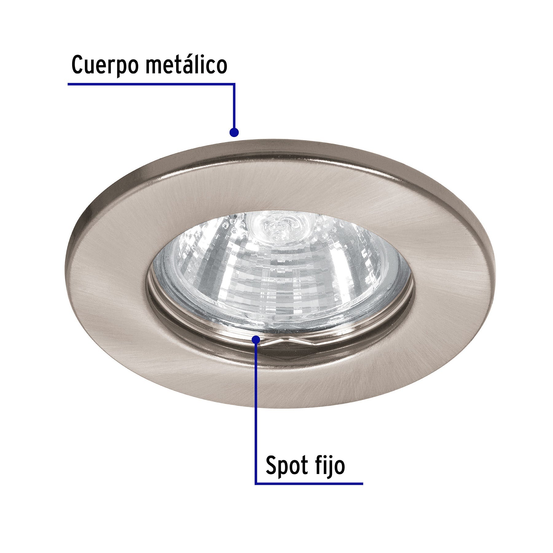 Luminario redondo satín spot fijo, lámpara no incluida | EMP-102S | 46614