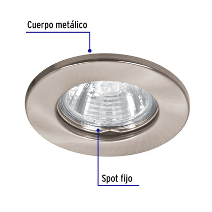 Luminario redondo satín spot fijo, lámpara no incluida | EMP-102S | 46614