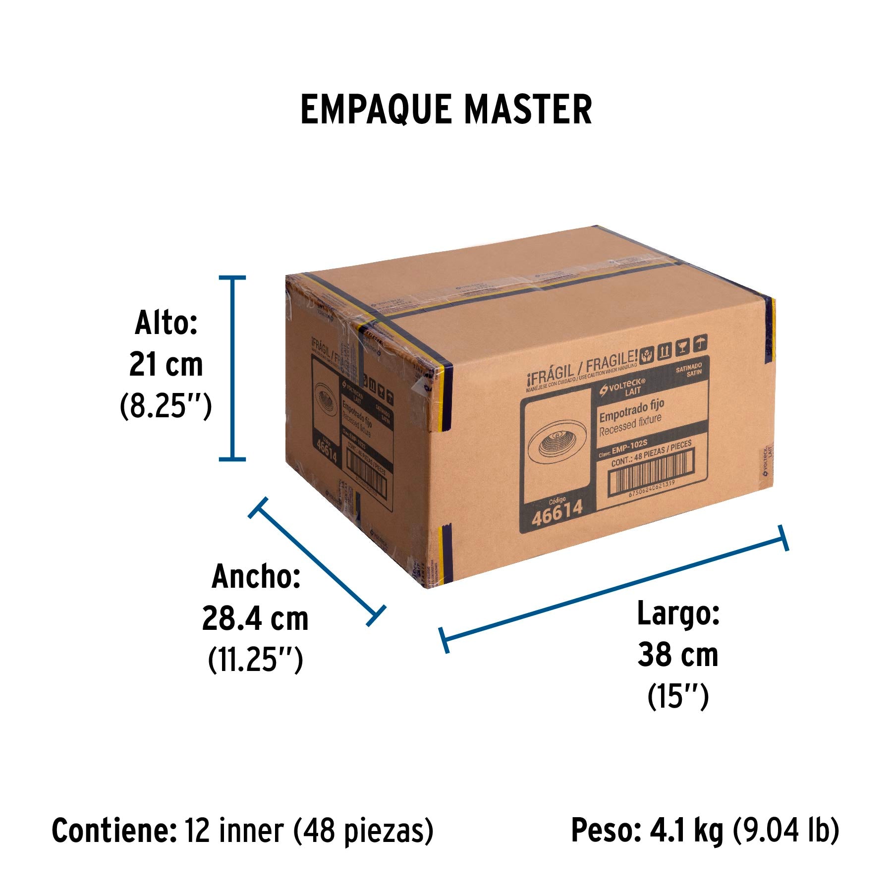 Luminario redondo satín spot fijo, lámpara no incluida | EMP-102S | 46614