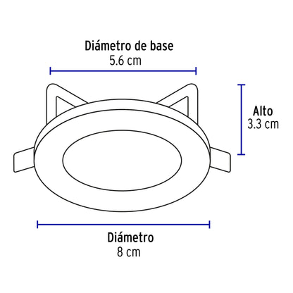 Luminario redondo satín spot fijo, lámpara no incluida | EMP-102S | 46614