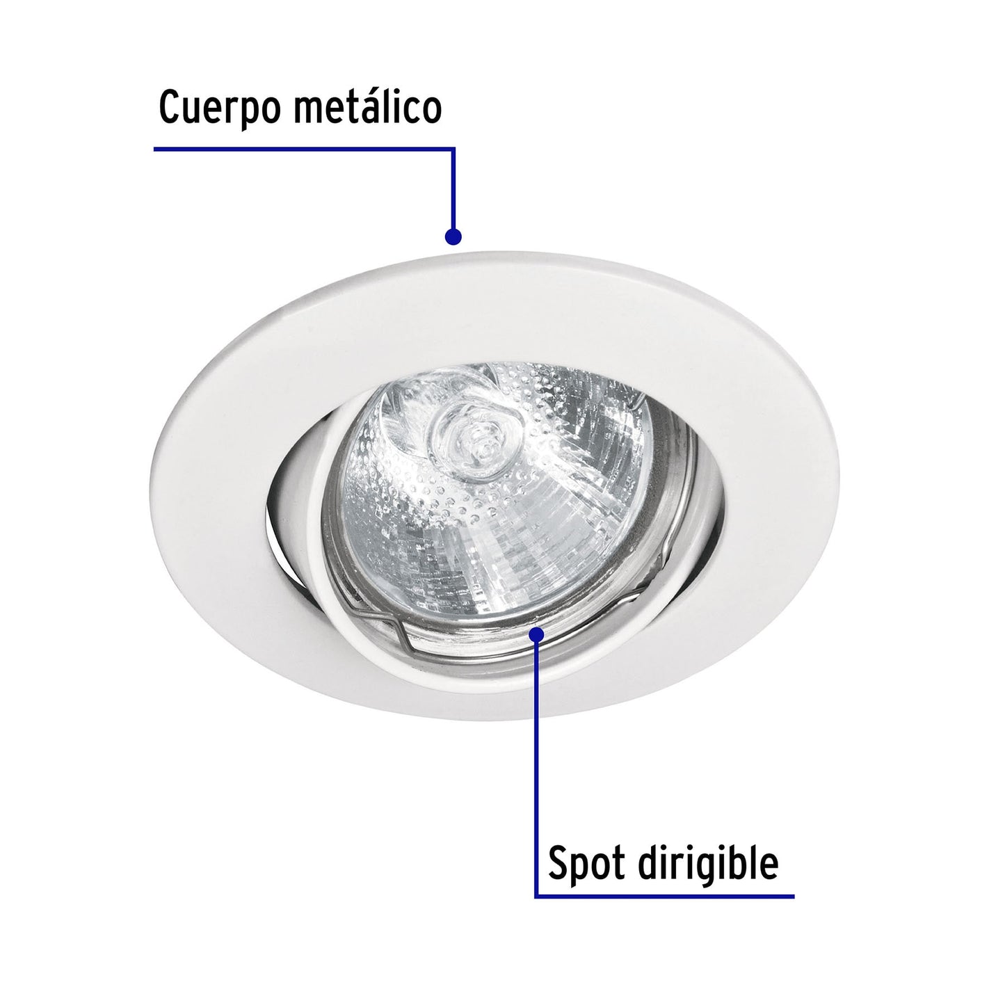 Luminario redondo blanco spot dirigible, lámpara no incluida | EMP-103S | 46615