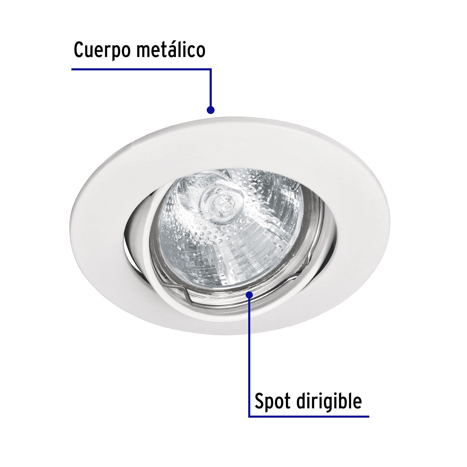 Luminario redondo blanco spot dirigible, lámpara no incluida | EMP-103S | 46615