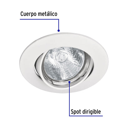 Luminario redondo blanco spot dirigible, lámpara no incluida | EMP-103S | 46615