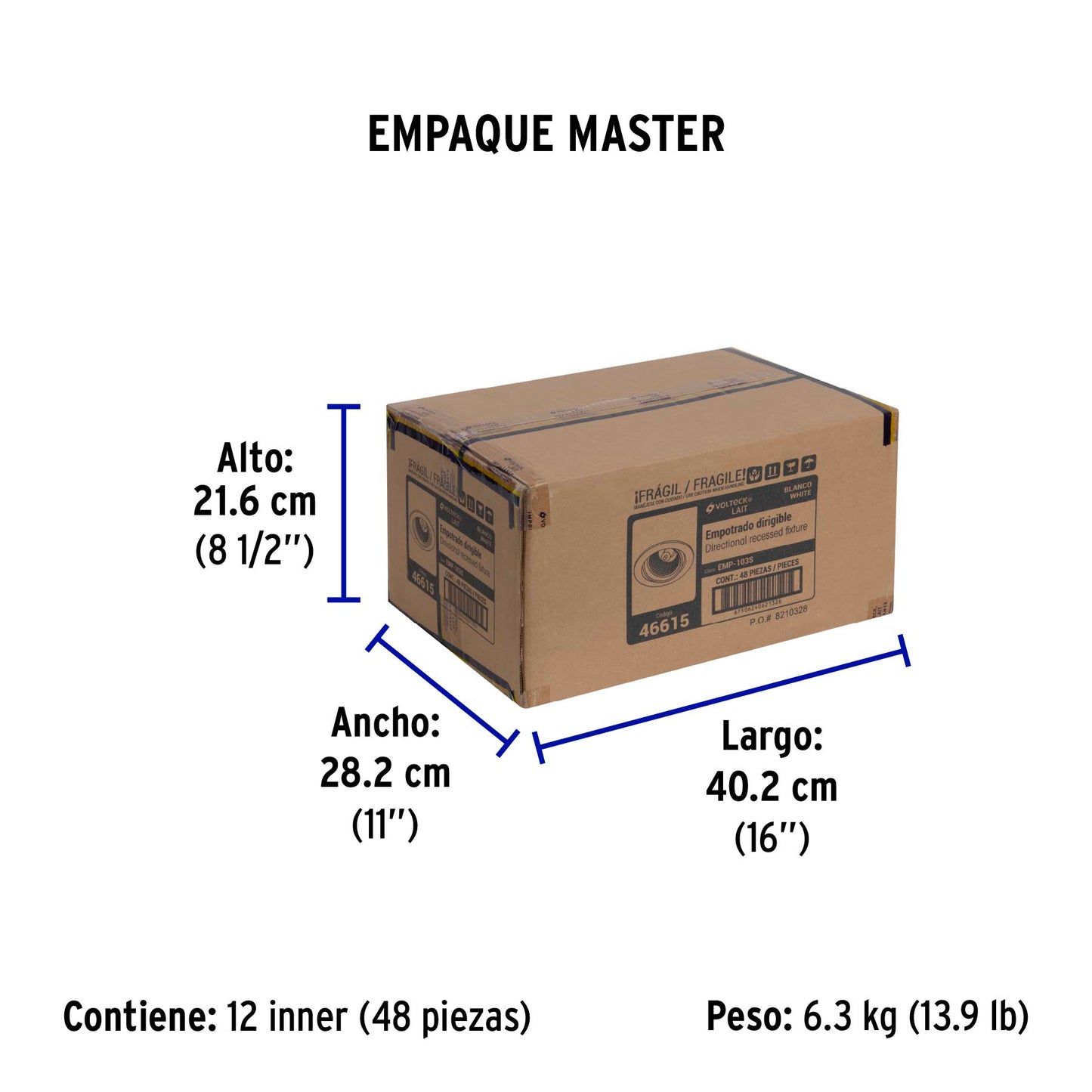 Luminario redondo blanco spot dirigible, lámpara no incluida | EMP-103S | 46615