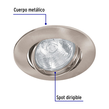 Luminario redondo satín spot dirigible, lámpara no incluida | EMP-105S | 46616