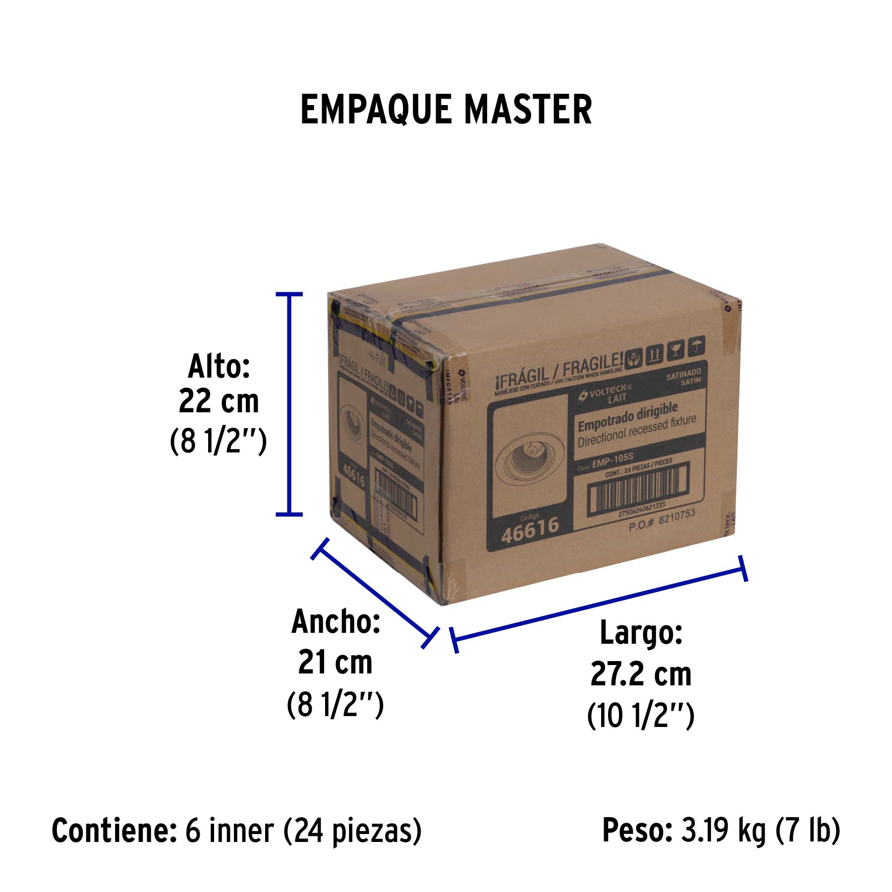 Luminario redondo satín spot dirigible, lámpara no incluida | EMP-105S | 46616