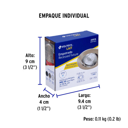 Luminario redondo satín spot dirigible, lámpara no incluida | EMP-105S | 46616