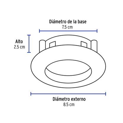 Luminario redondo satín spot dirigible, lámpara no incluida | EMP-105S | 46616