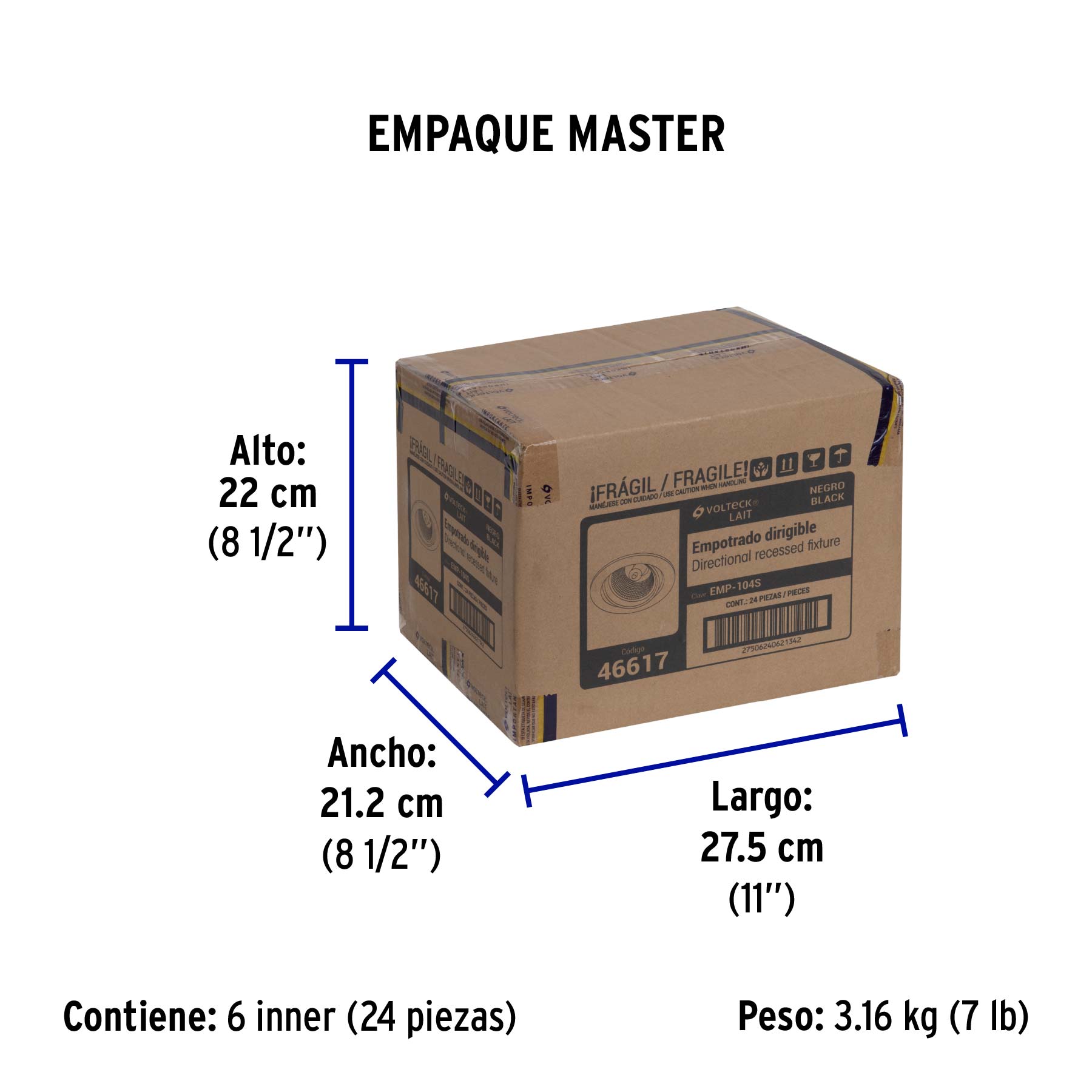 Luminario redondo negro spot dirigible, lámpara no incluida | EMP-104S | 46617