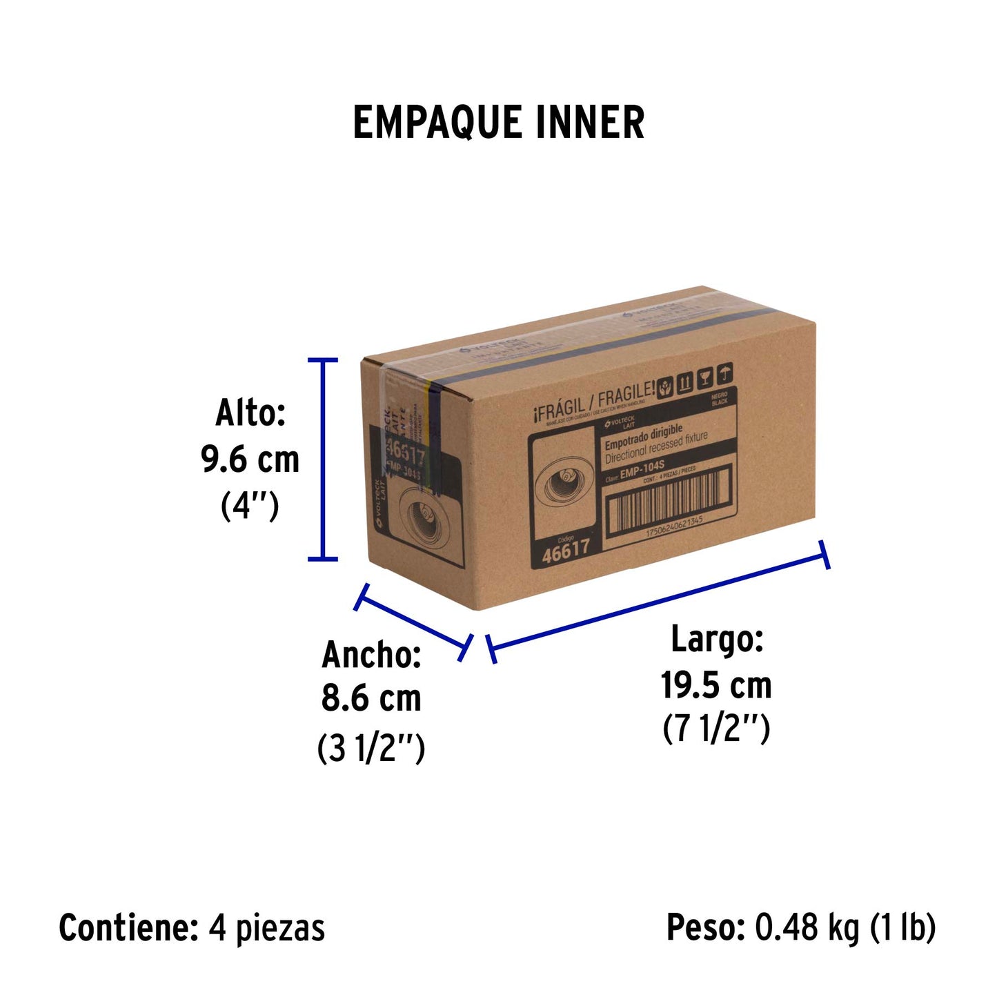 Luminario redondo negro spot dirigible, lámpara no incluida | EMP-104S | 46617