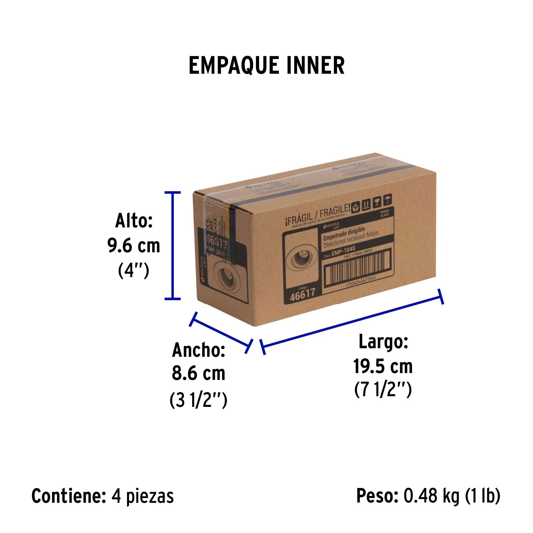 Luminario redondo negro spot dirigible, lámpara no incluida | EMP-104S | 46617