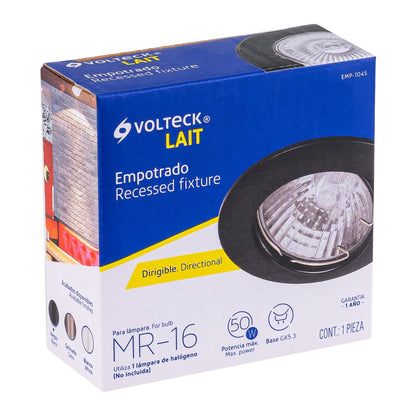 Luminario redondo negro spot dirigible, lámpara no incluida | EMP-104S | 46617