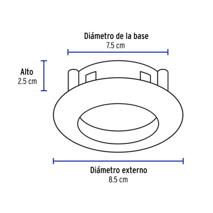 Luminario redondo negro spot dirigible, lámpara no incluida | EMP-104S | 46617