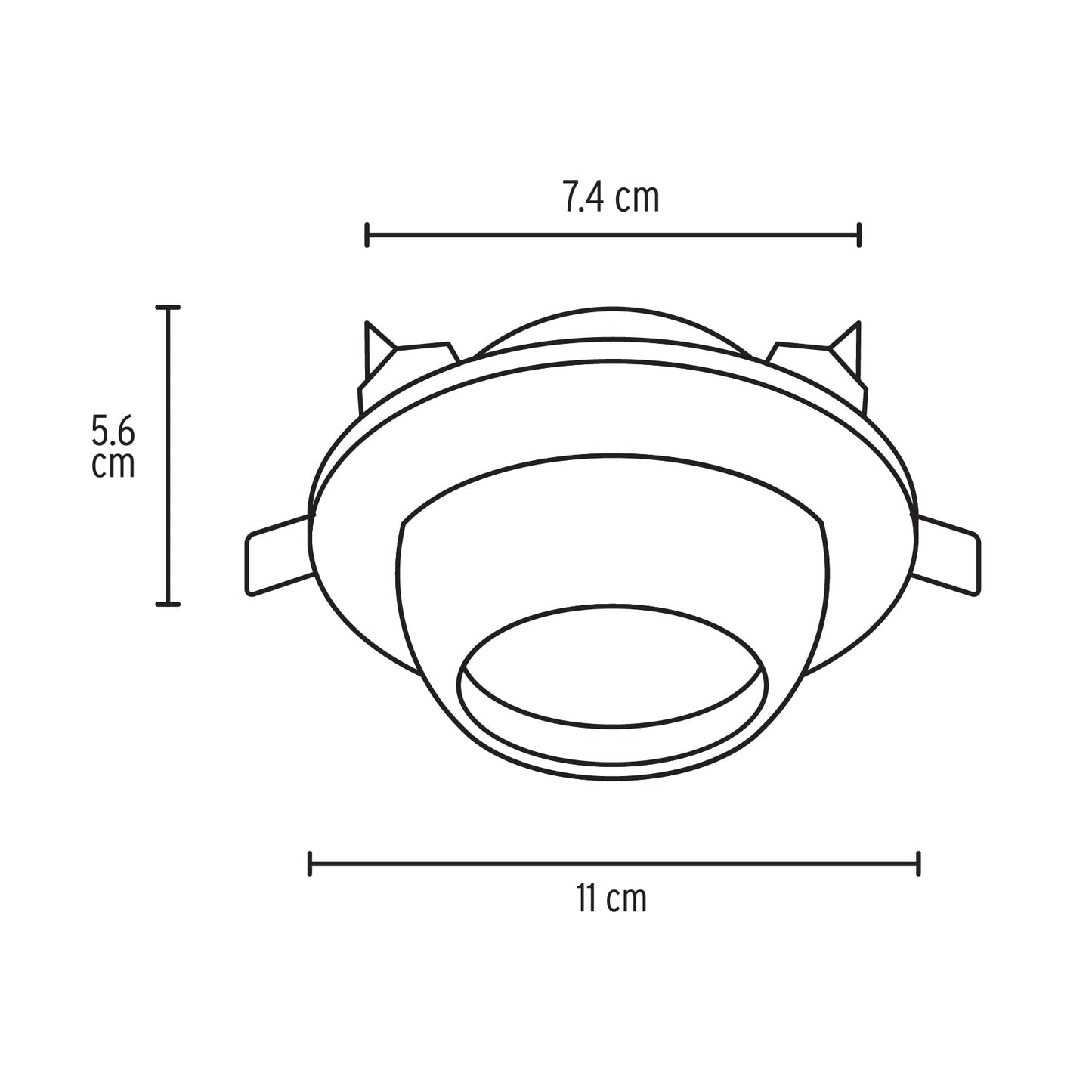 Luminario redondo blanco spot esférico, lámpara no incluida | EMP-106S | 46623
