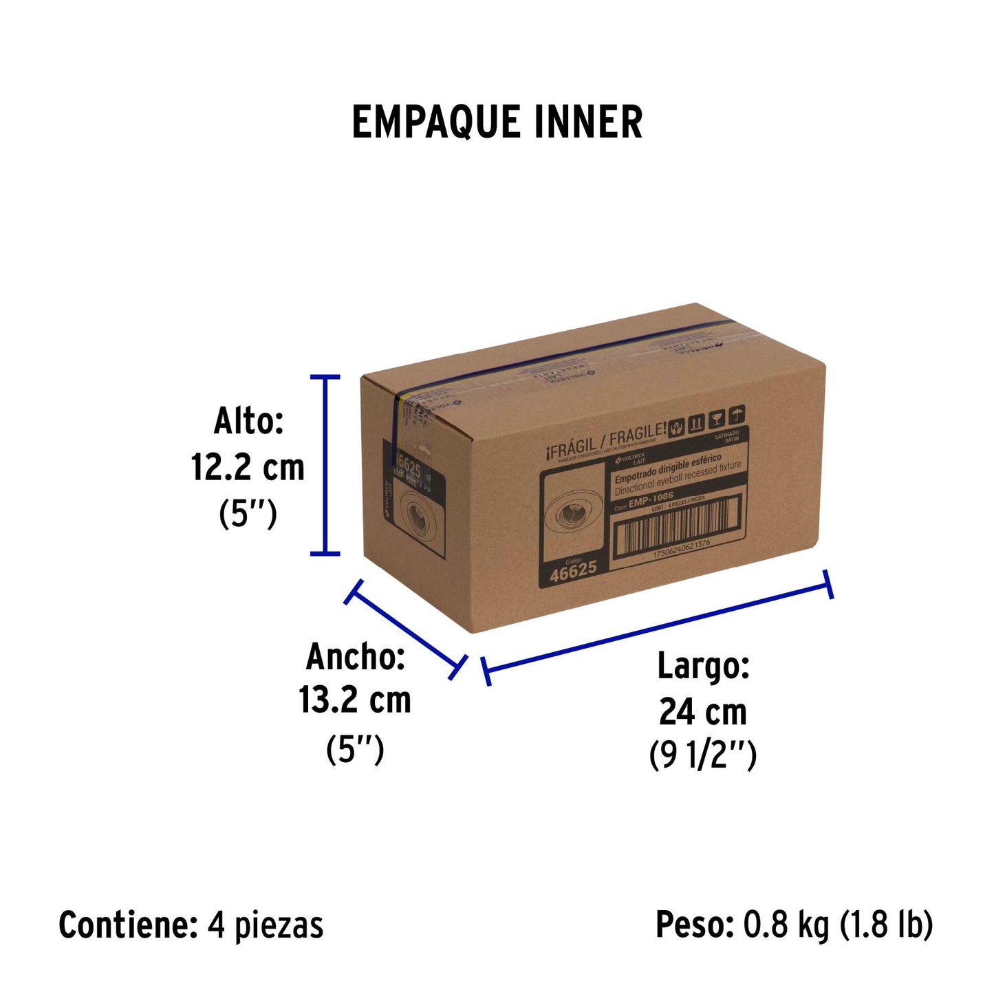Luminario redondo satín spot esférico, lámpara no incluida | EMP-108S | 46625